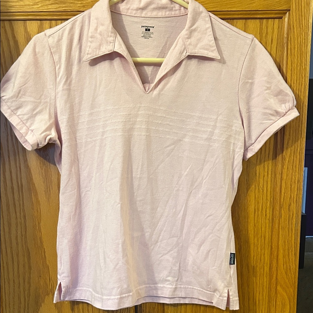 Patagonia Pale Pink Short Sleeve Collared Top